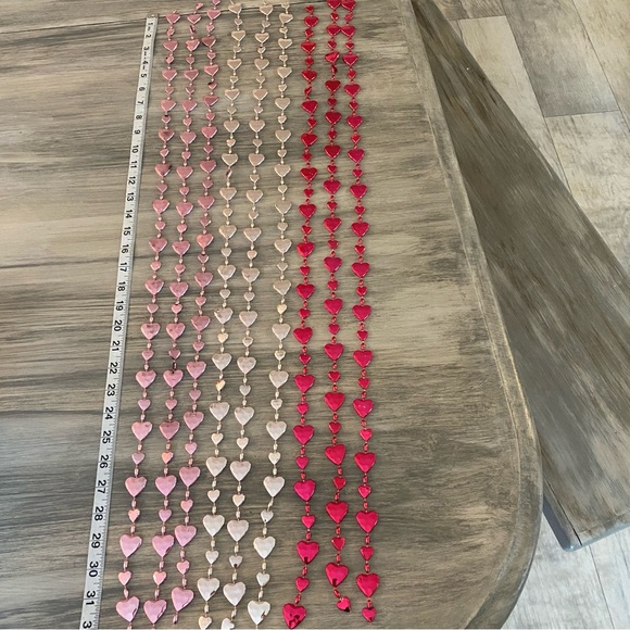 9 Strands Miniature Valentine’s  Day Garland, Fuchsia, Pink & Silver Each 33” - Picture 7 of 7
